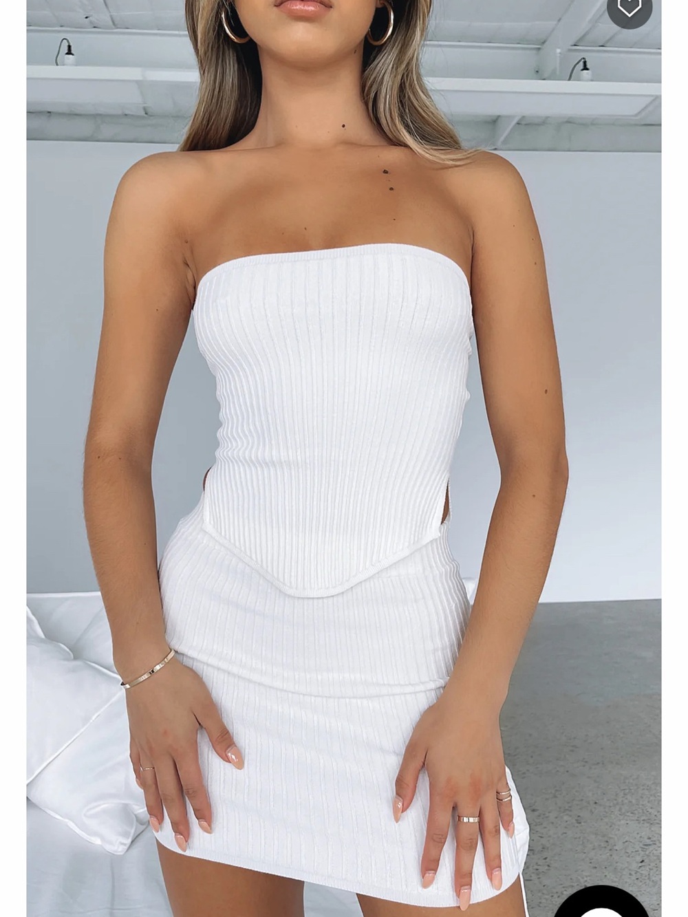 White Fox White Top & Skirt Set